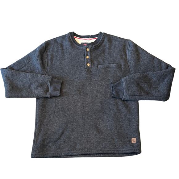 Coleman Men's Grey Sherpa Lined Waffle Henley Pullover Shirt Size L - Picture 2 of 8